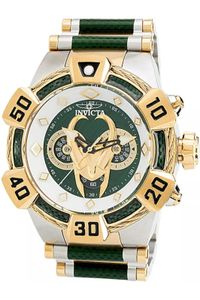 Invicta Marvel - Loki 37603 Herren armbanduhr - Quarzuhrwerk - Edelstahl mit grünen zifferblat - 52mm