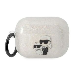 Karl Lagerfeld KLAP2HNKCTGT Hülle für AirPods Pro 2, transparent, Gliter Karl&Choupette