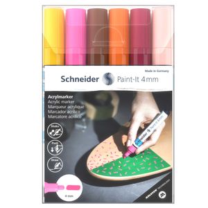 Schneider Acrylmarker Paint-It 4 mm 6er-Set Naturtöne