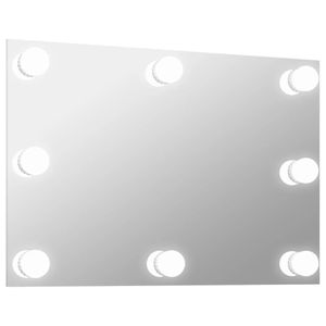 vidaXL Wandspiegel mit LED-Beleuchtung Rechteckig Glas
