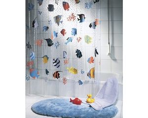 Spirella Anti-Schimmel Duschvorhang "Fish Multicolor" Anti-Bakteriell, waschbar, wasserdicht Vinyl 180x200cm