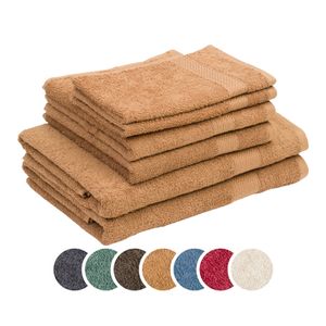 sleepling liebling Frottier Set Borte, je 2 x Handtücher 50 x 100 cm, Duschtücher 70 x 140 cm, Gästetücher 30 x 50 cm, 60 Grad, saugstark, sand