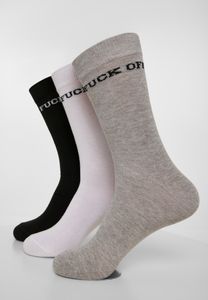 Ponožky Mr. Tee Fuck Off Socks 3-Pack black/grey/white - 43–46