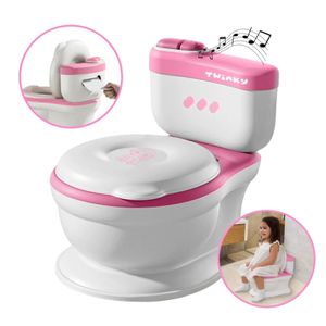 Twinky® Töpfchen für Kinder und Baby – 3-in-1 Toilettentrainer mit Musik- und Spültaste – Toilettensitz mit Deckel und WC-Rollenhalter