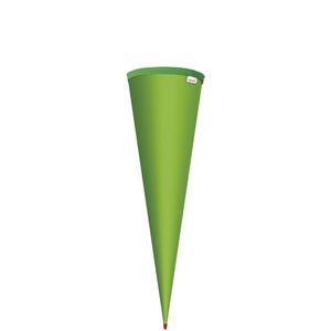 Schultüten-Rohling zum Basteln grün - 70 cm rund - mit Rot(h)-Spitze ohne Verschluss