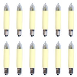 12 Stück LED Kleinschaftkerze 8 - 55 V  / 0,1 - 0,2 W - warmweiss - für INNEN
