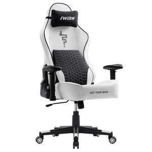 IWMH Gaming Stuhl, Ergonomischer Computerstuhl, Bürostuhl mit Lendenwirbelstütze