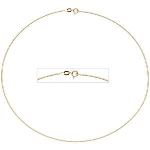 JOBO Halsreif 925 Sterling Silber gold vergoldet 1,1 mm 42 cm Kette Halskette