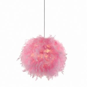 Pendel 1flg DUCKY Stoffkugel mit Federn pink
