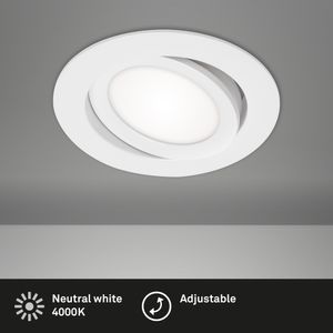 LED Einbauleuchte, Ø 10,6 cm, 7 W, Weiß, Briloner Leuchten