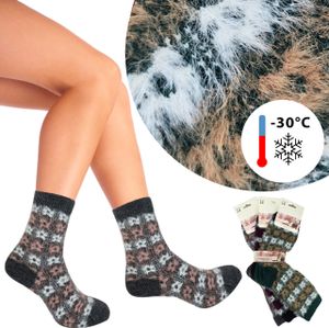 Dámske ponožky s norkovou srsťou 3-pack teplé zimné ponožky termo ponožky Neti A1801, M01-4, 35-38