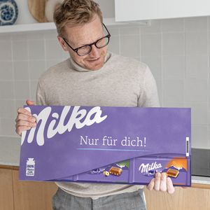 Mega Milka - "Nur fur Dich!" - XXL Schokoladenriegel Geschenk - Schokolade 900 Gramm