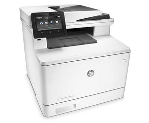HP Color LaserJet Pro M477fdw Farblaserdrucker Multifunktionsgerät (Drucker, Scanner, Kopierer, Fax, WLAN, LAN, ePrint, Airpint, Duplex, NFC, USB, 600 x 600 dpi) weiß