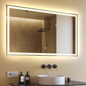 Artforma Moderne zrkadlo do kupelne s osvetlenim LED L01 120x70 cm | Farba LED: Biela neutrálna 4500K | s dotykovým spínaèom Artforma Moderne zrkadlo do kupelne s osvetlenim LED L01 120x70 cm | Farba LED: Biela neutrálna 4500K | s dotykovým spínaèom
