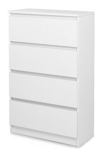 Schöne moderne Kommode mit 4 Schubladen Sideboard Schrank: Weiß