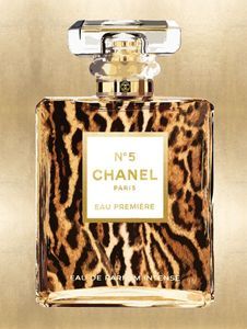 Glasgemälde Chanel Parfüm Tiger 60 x 80 cm