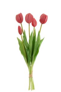 J-Line - Kytica umelých tulipánov 'Munia' (Svetloružová, 5 kusov, stredná)