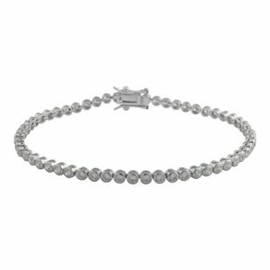 Tennisarmband Rund 925er Sterling Silber Zirkonia Stein Weiß Infinity Unendlich 19 cm