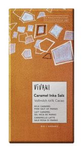 Vivani Caramel Inka Salz Vollmilchschokolade m. 44% Cacao und Kokosblütenzucker -- 80g