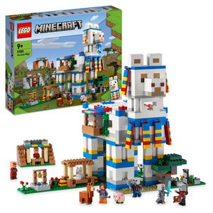 LEGO 21188 Minecraft Das Lamadorf Set, Spielzeug-Haus mit Dorfbewohnern, Tier-Figuren und 6 Modulen, ideal als Geschenk an Weihnachten