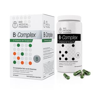 Vitamin B Komplex hochdosiert –11 B Vitamine wie 5-MTHF Extrafolate-S, Inositol, Cholin und PABA– vegan, ohne Zusätze –1 Kapsel täglich (2 Monatspack)