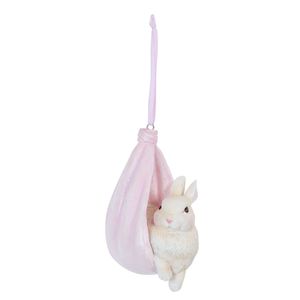 Clayre & Eef prívesok 5x7x10 cm Ružový plastový králik
