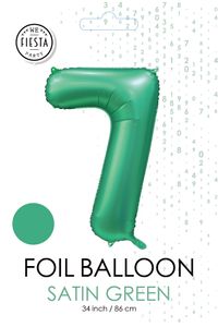 XXL Folienballon Zahl 7 Satin Grün 86cm / 34inch
