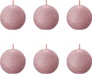 Bolsius - Rustikale Kugelkerze - Ø76mm - Ash Rose - Vorteilspack - 6 Stücke