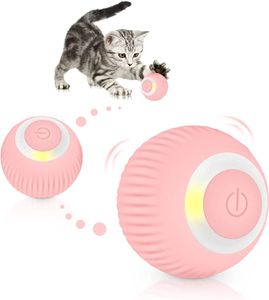 Interaktives Katzenspielzeug, Elektrischer Ball mit LED-Licht, Katzenspielzeug, Self-Busy Intelligence, 360 Grad Ball, USB Wiederaufladbare Stimulation, Jagdtrieb für Katzen, Kätzchen