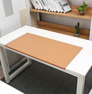 Schreibtischunterlage mit Kantenschutz Wasserdichte Kunstleder, Rutschfeste mit Kantenverriegelung Mausunterlage für Computertastatur, PC und Laptop Aprikose 60x40cm