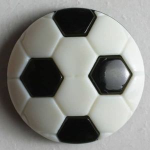 Kinderknopf  Knopf mit Öse  Fußball schwarz/weiß Dill Knöpfe Farben allgemein: Schwarz, Durchmesser: 20 mm