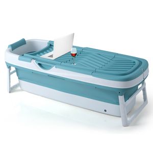 NiteSense Faltbare Badewanne - Blau - 158 cm - Mobile wanne - Klappbare Badezuber - Bath Bucket - Erwachsene und Kinder - inkl. Badekissen