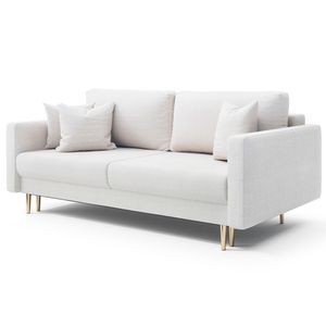 Selsey - Schlafsofa Valico, mit Schlaffunktion, für 3 Personen in Cremefarbe, 230 cm