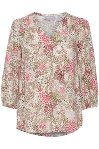 fransa FRFAMERL 1 Blouse Damen Bluse mit Dreiviertelärmel V-Ausschnitt und floralem Print
