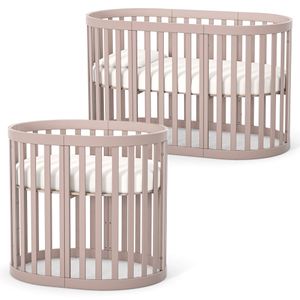 Veres Rom Ovales Babybett (90x70 cm), Erweiterungsset auf Bett (140x70 cm) + Matratze * Cappuccino Veres Rom Ovales Babybett (90x70 cm), Erweiterungsset auf Bett (140x70 cm) + Matratze * Cappuccino