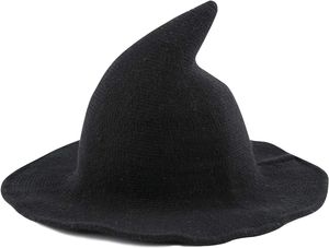 Halloween Hexenhut für Frauen breite Krempe faltbare spitze Kappe für Halloween Party Kostüm Accessoire