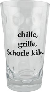 Chille, Grille, Schorle kille... Dubbeglas 0,5 L - Pfalz Schorleglas