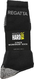 Pánské pracovní ponožky Regatta Hardwear (balení 3 ks) RG1696 (39-46 EU) (černé)