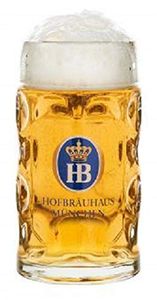Bierkrug aus Glas mit originalem HB Logo | Hofbräuhaus München Glaskrug "Isarseidel" 0,5 l - für den kleinen Durst jetzt in halben Liter Format erhältlich 1000062
