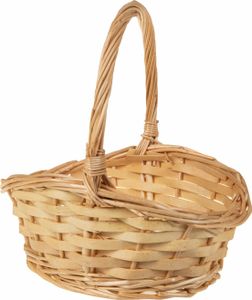 SIDCO Präsentkorb Geschenkkorb Weide oval Korb mit Henkel geflochten Weidenkorb 19x16cm