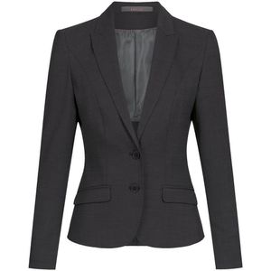 Greiff Corporate Wear Modern with 37.5® Damen Business-Blazer Spitzfacon Slim Fit Schurwollmix Stretch ® Schwarz PINPOINT 40