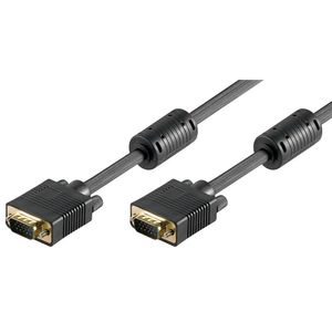Goobay 50135 Kábel monitora Full HD SVGA, pozlátený, 2 m, čierny - zástrčka VGA (15-pin) &gt; zástrčka VGA (15-pin)