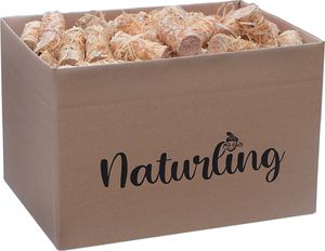 naturling Holzwolle Anzünder gewachst 200 Stück - natürlicheAnzündwolle für Kamin und Grill