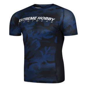 Extreme Hobby Technisches Shirt HAVOC, Herren, Shortsleeve, Kurzärmliges und Schnelltrocknendes Trainingsshirt, Thermoaktives, Kompressionspassform, Blau  L