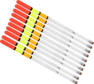 10 ks Odolné plastové rybárske plaváky Bobber Stick Tube Multi Purpose Fish Feed Baits Accessories Kit (3.0 white )(3.0 white )