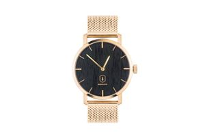 BeWooden Dřevěné analogové hodinky s kovovým řemínkem Sunset Watch