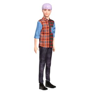 Barbie Ken Fashionistas Puppe mit Lila Haar, Anziehpuppe, Modepuppe