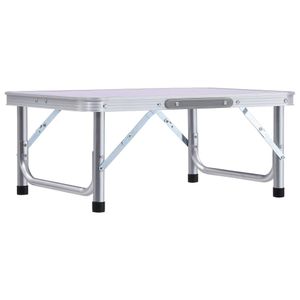 vidaXL Klappbarer Campingtisch Weiß Aluminium 60x45 cm