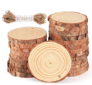 30 Stück Holzscheiben Baumscheiben Astscheiben 8-9 cm rund Hochzeit Bastel Deko
