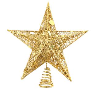 Christbaumspitze Stern Metall Glitter 30*25cm Glitzer Weihnachtsbaum Spitze, Farbe:Gold